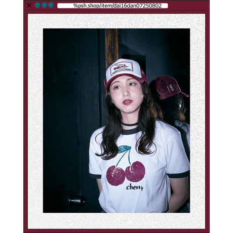 %psh cherry ringer tee　/　OPS-2501 BLACK