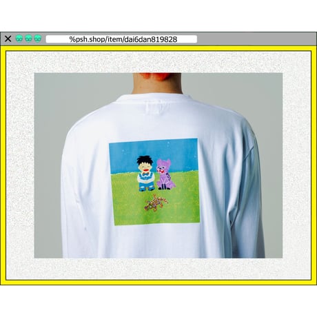 %psh WANIKUN long sleeve tee (ジミー大西【POPOUT】コラボ) 　/　JO-OPS2201 WHITE