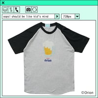 ％psh Orion Beer raglan tee　/　OR-OPS2402 MOTTLED GRAY×BLACK