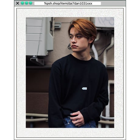 %psh crayon patch long sleeve tee　/　OPS-WA002 WHITE