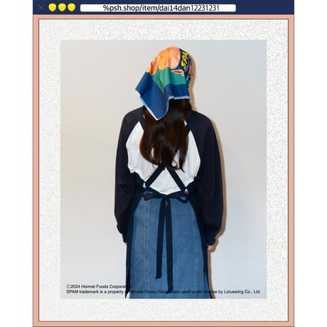 ％psh SPAM® Brand apron　/　SPA-OPS2403 NAVY