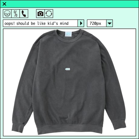 %psh crayon patch sweat　/　OPS-WA003 BLACK