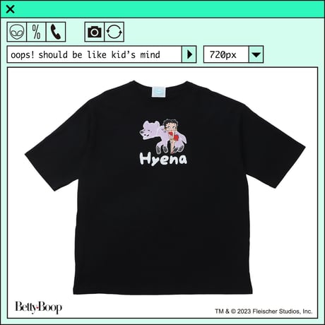 %psh Betty Boop™ Hyena tee / BEB-OPS2302 BLACK