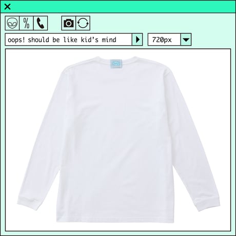 %psh crayon patch long sleeve tee　/　OPS-WA002 WHITE