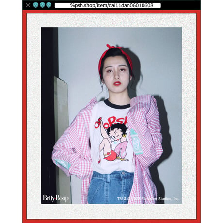 %psh Betty Boop™ ringer tee / BEB-OPS2301 MINT