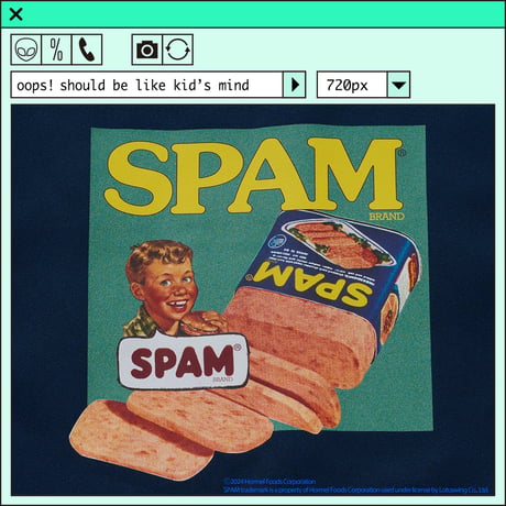 ％psh SPAM® Brand apron　/　SPA-OPS2403 NAVY