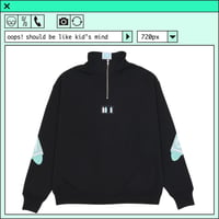 %psh crayon half zip sweat 　/　OPS-2308 BLACK