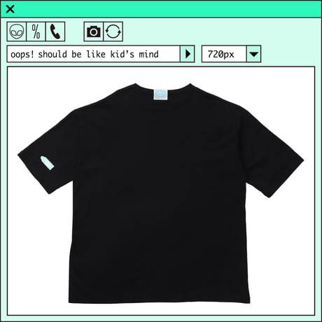 %psh retro crayon art tee　/　OPS-2303 MINT BLACK