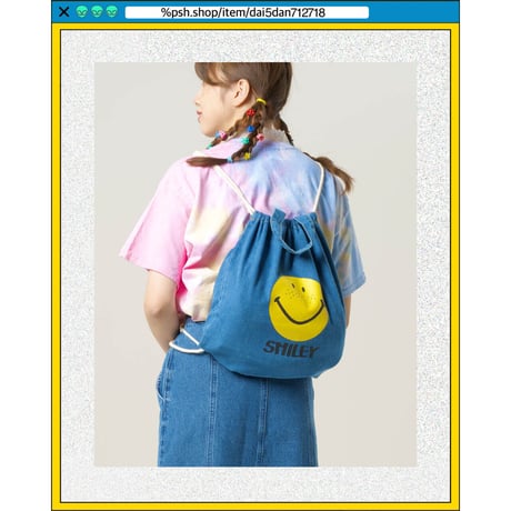 %psh smiley knapsack　/　SF-OPS2205 DENIM