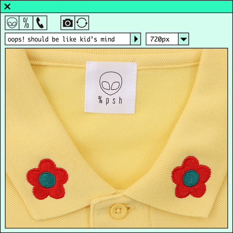 %psh retro flower polo Shirt　/　OPS-2207 YELLOW