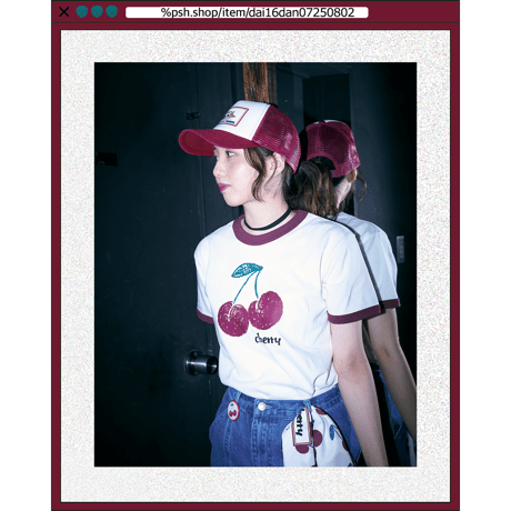 %psh cherry cap　/　OPS-2503 BLACK×WHITE