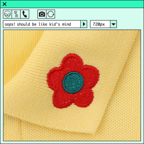 %psh retro flower polo Shirt　/　OPS-2207 YELLOW