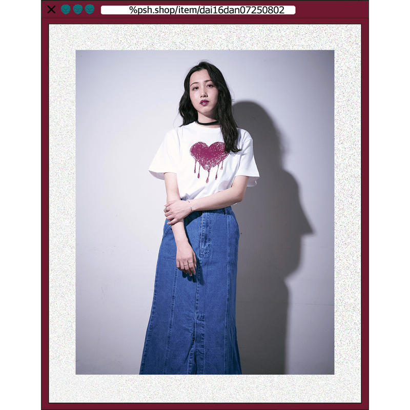 psh heart tee / OPS-2502 BURGUNDY | ％psh(ウップシュ