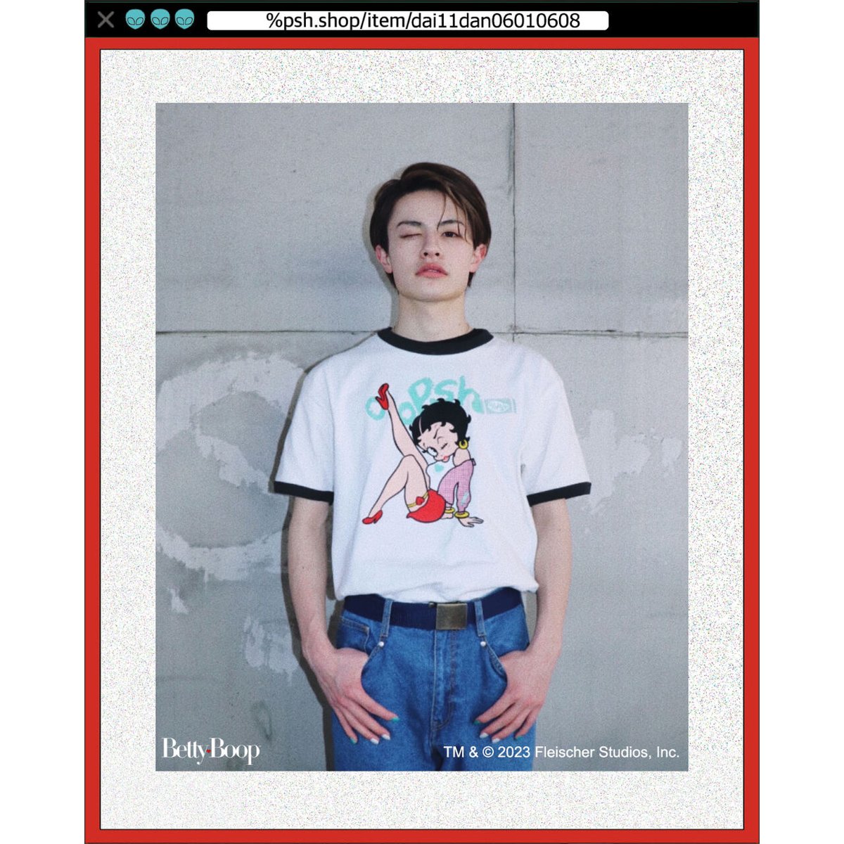 psh Betty Boop™ ringer tee / BEB-OPS2301 MINT