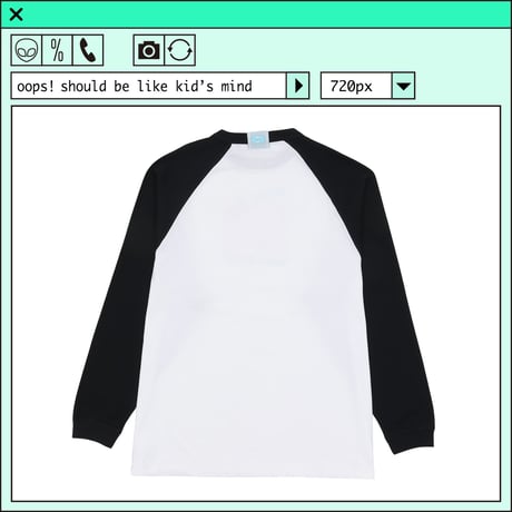 %psh crayon peach raglan tee　/　OPS-2306 WHITE BLACK