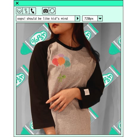 %psh alien balloon Raglan　/　OPS-2203 WHITE RED