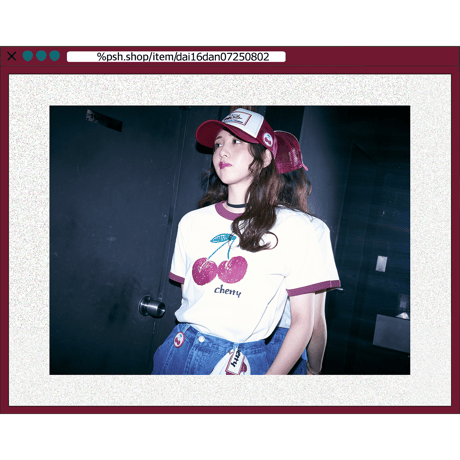 %psh cherry ringer tee　/　OPS-2501 BLACK