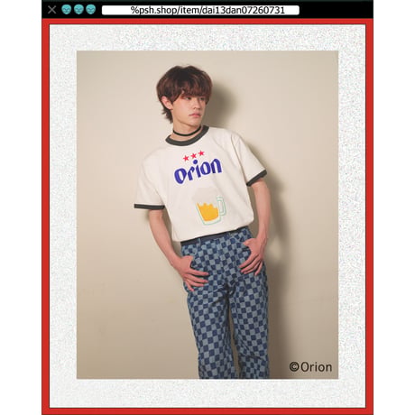％psh Orion Beer ringer tee　/　OR-OPS2401 GRAY×DENIM