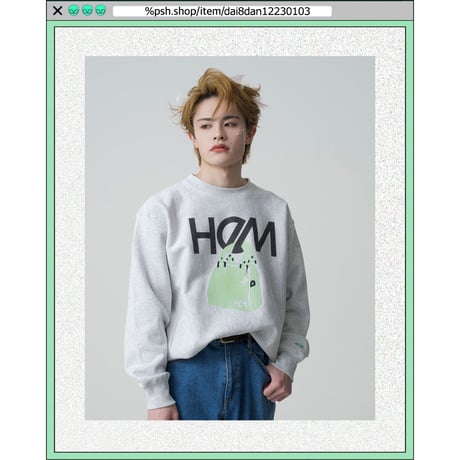 %psh HeM crew neck sweat(裏起毛)　/　HM-OPS2202 ASH