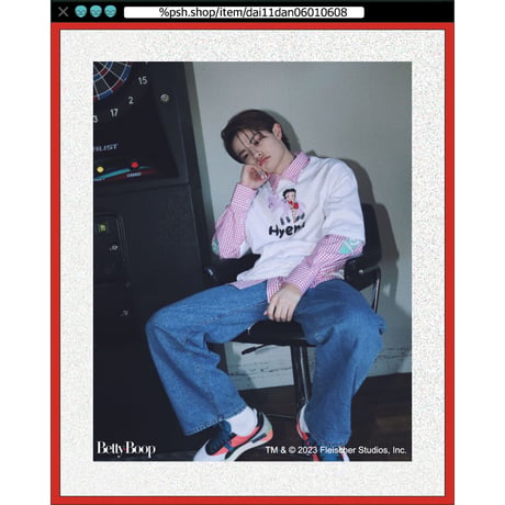 %psh crayon long sleeve shirt　/　OPS-2305 MINT RED