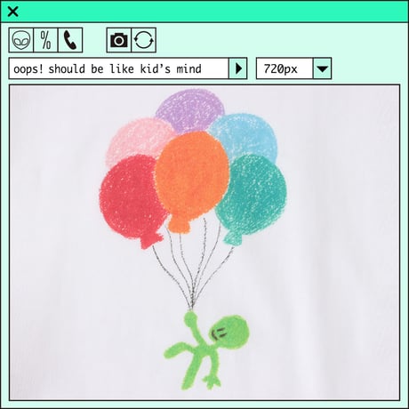 %psh alien balloon Raglan　/　OPS-2203 WHITE BLACK