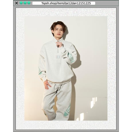%psh crayon half zip sweat 　/　OPS-2308 BLACK