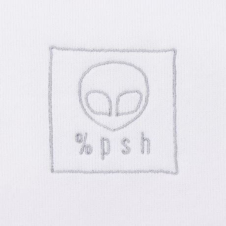 %psh  flower sleeve Sweat / OPS-2104 WHT