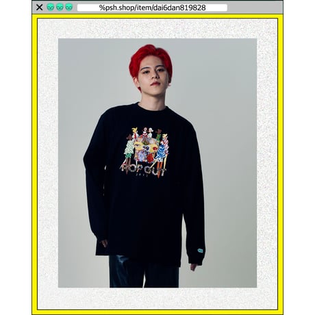 %psh 2012 collage long sleeve tee  (ジミー大西【POPOUT】コラボ)　/　JO-OPS2205 BLACK