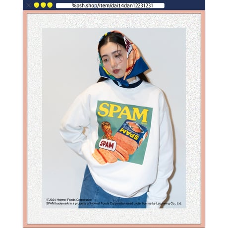 ％psh SPAM® Brand sweat　/　SPA-OPS2401 CRIMSON