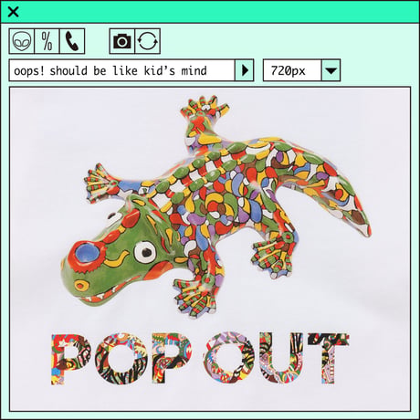 %psh WANIKUN long sleeve tee (ジミー大西【POPOUT】コラボ) 　/　JO-OPS2201 WHITE