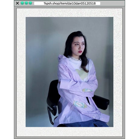 %psh crayon long sleeve shirt　/　OPS-2301 BEIGE PURPLE