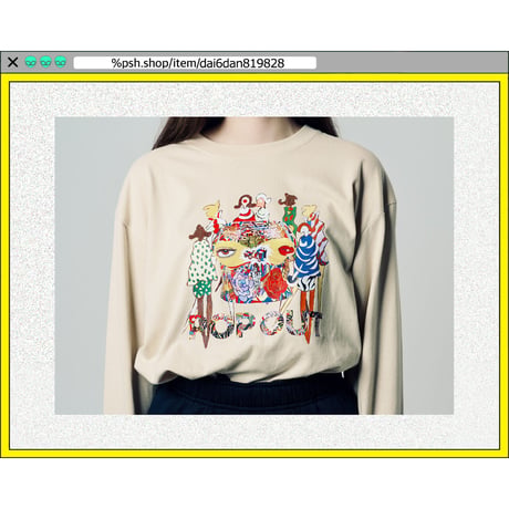 %psh 2012 collage long sleeve tee  (ジミー大西【POPOUT】コラボ)　/　JO-OPS2205 BLACK