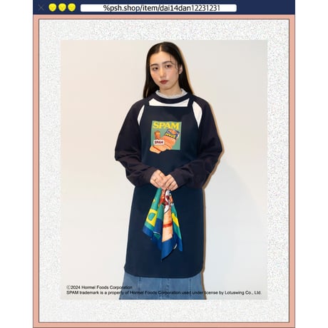 ％psh SPAM® Brand apron　/　SPA-OPS2403 NAVY