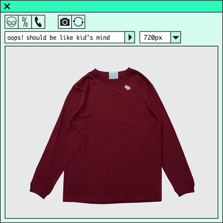 %psh Hyena long sleeve tee　/　OPS-2402 BURGUNDY