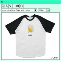％psh Orion Beer raglan tee　/　OR-OPS2402 WHITE×BLACK