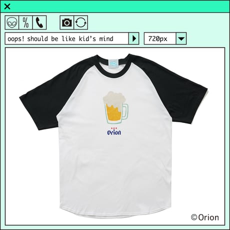 ％psh Orion Beer raglan tee　/　OR-OPS2402 WHITE×BLACK