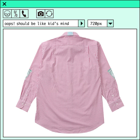 %psh crayon long sleeve shirt　/　OPS-2305 MINT RED