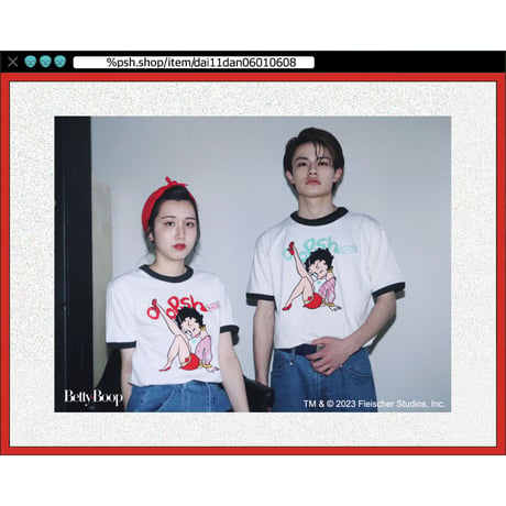 %psh Betty Boop™ ringer tee / BEB-OPS2301 RED
