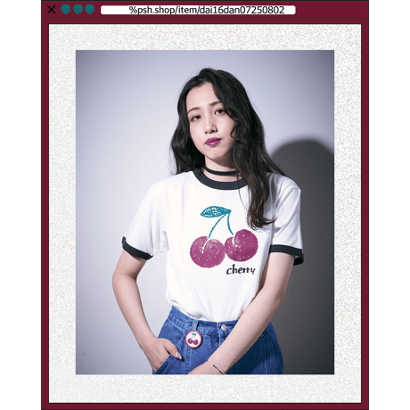 %psh cherry ringer tee　/　OPS-2501 BLACK