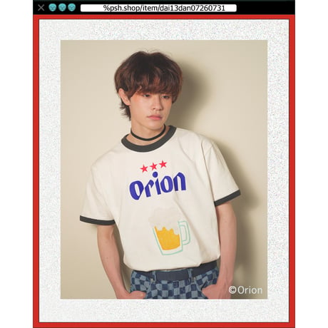 ％psh Orion Beer ringer tee　/　OR-OPS2401 NATURAL×SUMIKURO