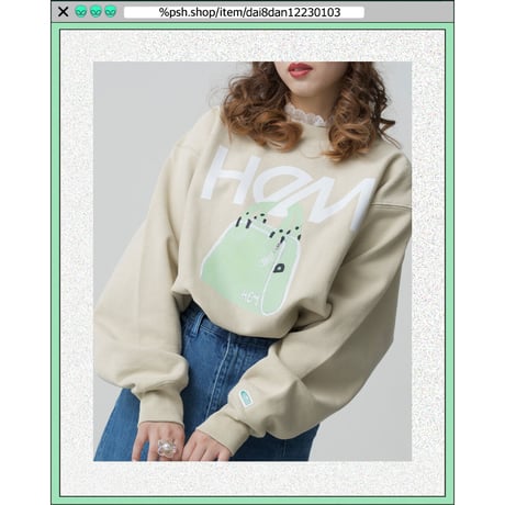 %psh HeM crew neck sweat(裏起毛)　/　HM-OPS2202 STONE BLUE