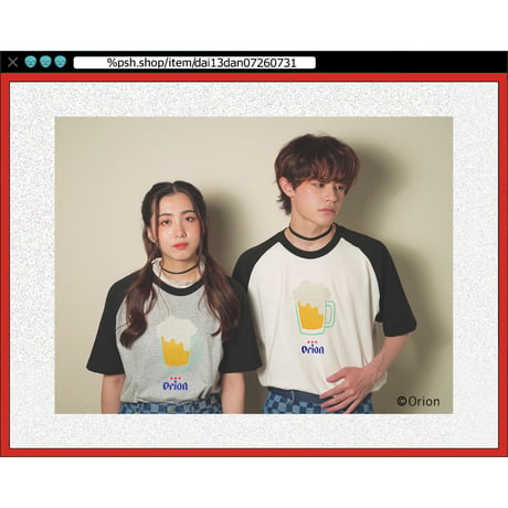 ％psh Orion Beer raglan tee　/　OR-OPS2402 WHITE×NAVY