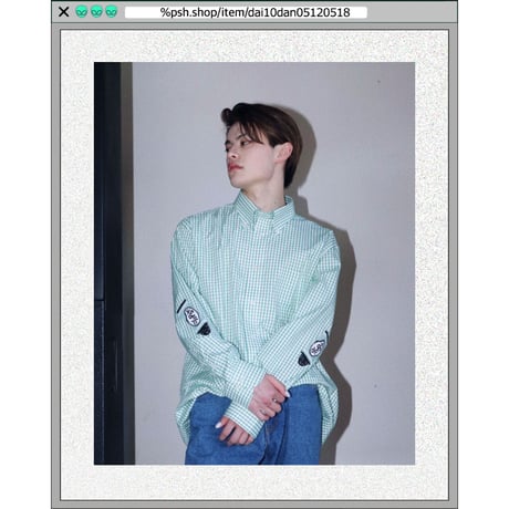 %psh crayon long sleeve shirt　/　OPS-2301 BEIGE PURPLE