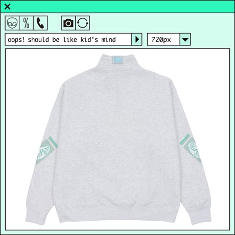%psh crayon half zip sweat 　/　OPS-2308 ASH