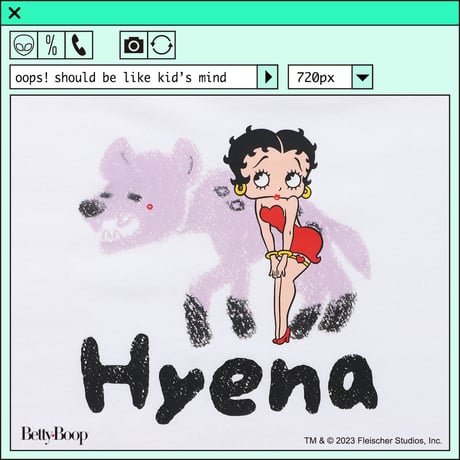 %psh Betty Boop™ Hyena tee / BEB-OPS2302 WHITE