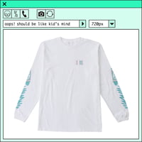 %psh crayon art Long Sleeve Tee　/　OPS-2202 WHITE BLUE