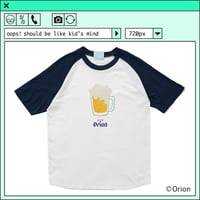 ％psh Orion Beer raglan tee　/　OR-OPS2402 WHITE×NAVY