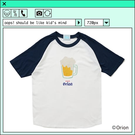 ％psh Orion Beer raglan tee　/　OR-OPS2402 WHITE×NAVY