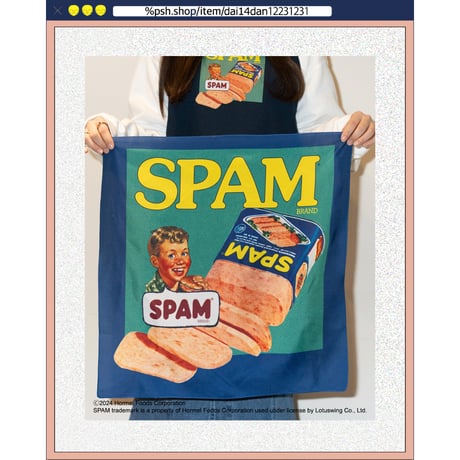 ％psh SPAM® Brand bandana　/　SPA-OPS2404 NAVY