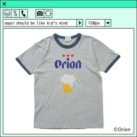 ％psh Orion Beer ringer tee　/　OR-OPS2401 GRAY×DENIM